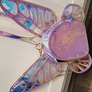 Butterfly pink holographic backpack wings